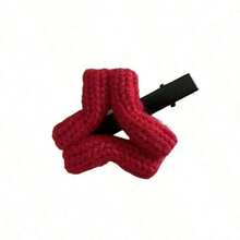 1 Pc Cute Plush Angry Expression Hair Clips - Women's Funny Cartoon Duck Bill Clips, Solid Color Minimalist Winter Claw Clips, Creative Knitted Side Hair Accessories - 彩色 - 查看 3