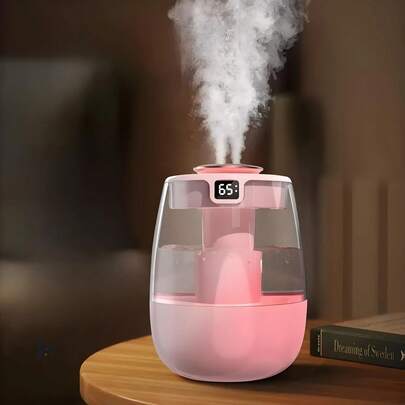 Double Spray Humidifier,1L Silent USB Digital Display Humidifier With 2 Mist Modes & Night Light For Car Office Home Room