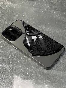 1pc Minimalist Unique Pure Black Racing Car Graphic Design Black & Silver Phone Case Compatible With IPhone 16/16Pro/16Plus/16ProMax, 11/11Pro/11ProMax, 12/12Pro/12ProMax, 13/13Pro/13ProMax, 14/14Plus/14Pro/14ProMax, 15/15Pro/15Plus/15ProMax - Multicolor - View 4