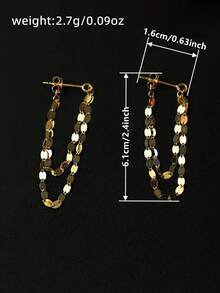 1 par de pendientes colgantes con encantos para adolescentes, para decoración diaria, para fiestas, joyería, regalo de cumpleaños - Dorado - Ver 6