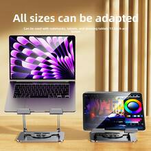 1pc Foldable & Rotatable Laptop Stand, Ergonomic Design, Height Adjustable, Ventilated Carbon Steel Desktop Computer Stand, Suitable For All Laptops - Black - A - View 4