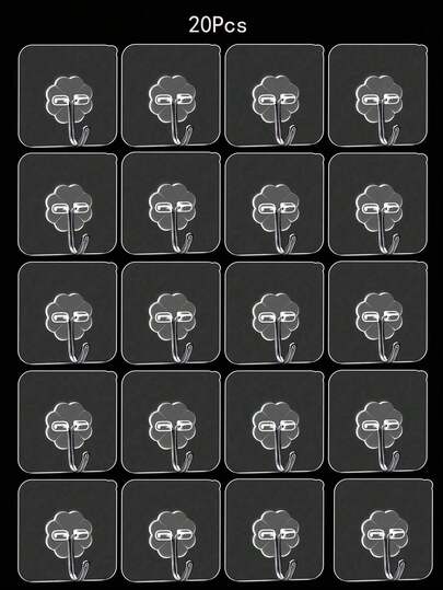 10 قطع من خطاطيف لاصقة شفافة عالية التحمل، قدرة تحمل 15 كجم، مناسبة للمنزل والحمام والمطبخ
