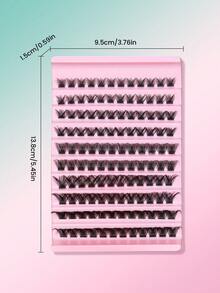 Set de racimos de pestañas DIY, pestañas postizas en racimos esponjosos con pinzas y cepillo, longitudes mixtas de 8-16 mm reutilizables, fácil aplicación en casa para principiantes - D - Ver 7