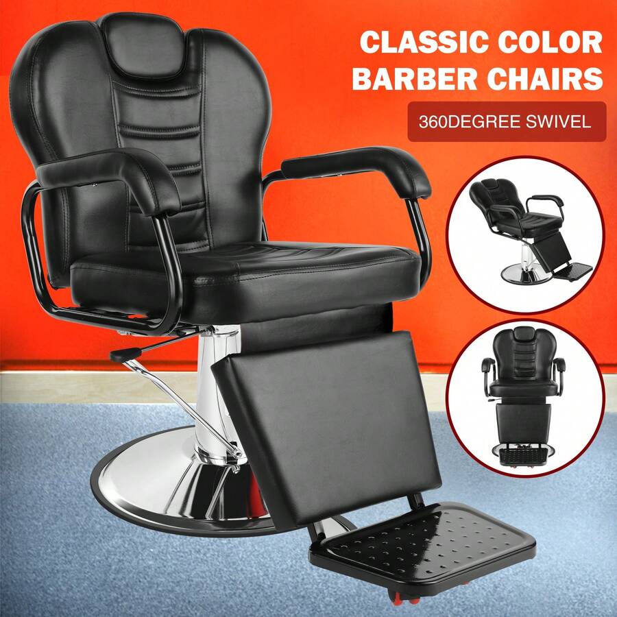 Artist Hand Reclining Barber Chair Professional Salon Styling Chair - Black - View 1