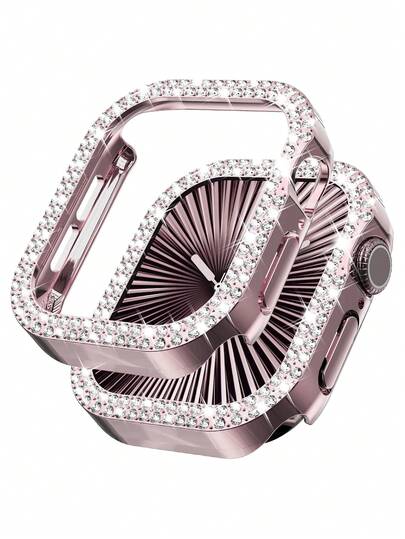 1pc Rigid Frame With Multi-Layer Diamond Starry Design Protective Case, Suitable For Apple Watch Ultra 3/2/1 Series SE, S10/S9/S8/7/S6/S5/S4/S3/S2/S1 Series, Protects From Scratches And Impacts, Starry Frame (No Screen Protector) Embedded With Crystal Jewelry Diamonds, Sparkling Decoration For Apple Watch Protective Cover, 38mm 40mm 41mm 42mm 44mm 45mm 46mm 49mm, High-End Luxury Dazzling Design, Fashionable For Young Girls Daily Wear