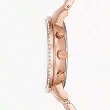 Fossil Unisex Three-Eye Chronograph Stainless Steel Calendar Watch For Women - Pink - View 3