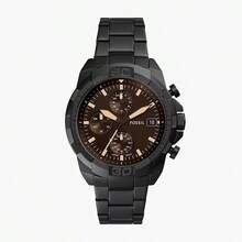 Reloj de cuarzo para hombre Fossil de acero inoxidable con tres manecillas, caja de acero inoxidable/cristal resistente a los arañazos FS5851 - Negro - Ver 1