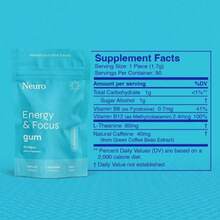 Neuro Energy Caffeine Gum/Mints For Energy & Focus - Sugar-Free With L-Theanine, Caffeine, Vitamin B12 & Vitamin B6 - Peppermint Flavor - 120G - 查看 5
