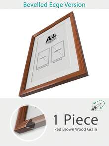 A3/A4/A5经典相框，适用于墙面/桌面，哑光黑/白/浅木纹，多功能文件框，仿木纹 - 彩色 - 查看 32