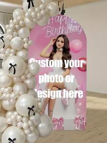 1pc Customized Elastic Arch Backdrop Cover - Personalized Photo Design, Dome Frame (Frame Not Included), Suitable For Wedding, Birthday, Multiple Sizes Available, Chiara Arch Backdrop Cover, Class Of 2026 Graduation Backdrop, Party Decorations - Multicolor - View 6