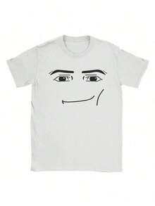 Anime Robot Robloxs Face T-Shirts Women Fun Tees Crew Neck Short Sleeve T Shirts Women Clothing Harajuku T Shirts Tee Summer Tops - 白色 - 查看 13