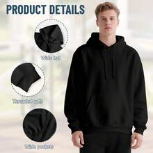 Black Cotton Hoodie With A  Judy Hopps Pushing A Giant Donut Pattern; Unisex Casual Long-Sleeved Sweatshirt. - 黑色 - 查看 7