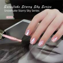 MIANEL 10ml 冬季玻璃珠猫眼凝胶指甲油，2026新款美白猫眼指甲油，适用于脚趾，UV灯美甲，粉白配色，冬季美甲，沙龙专用 - 彩色 - 查看 5