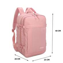 瑞安航空登机背包 40x20x25厘米（20升）| 防水旅行背包，可装14英寸笔记本电脑，带线缆孔 | 耐用登机行李包 | 多功能 | 黑色/海军蓝/粉色/米色/紫色，书包 - 粉色 - 查看 3