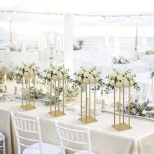 Vincidern 4Pcs 23.6inch Metal Flower Stand For Party,Elegant Golden Column Wedding Flower Stand For Showcasing Flowers Wedding Home Party Decorations ,Event, Party Road Leads,Mother's Day Party Supplies - Vàng (4 Cái) - Xem 10