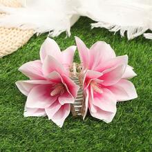 1 Stück dicke Blumen Haarspange für Frauen, große Lotus Blumen Haarspange, Blumen Haaraccessoire geeignet für Hochzeit, Geburtstag, Sommer Outfits, Strandklemmen, Urlaubs Haarspangen - Verschiedenfarbig - Übersicht 3