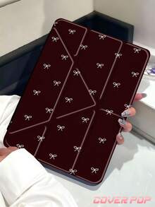 Deep Red, White Bow Tie Tablet Case Compatible With Air 11-Inch M3 2025 / M2 2024, Air 5th Generation 2022 , (A16) 11 Inch 11th Generation 2025,Compatible With Samsung Galaxy Tab,Kindle Paperwhite 12th Gen 2024, Clear Back ,Fashion Pattern Protective Case,Automatic Sleep And Wake-Up Function, Airbag Protection, Suitable For Gifts And Office Use - Multicolor - View 3