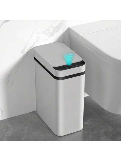 Ljia 2.7 加仑/4 加仑自动感应垃圾桶，带盖，非接触式窄型小型垃圾桶，智能纤薄塑料垃圾桶，适用于浴室、厨房、办公室、房车、卧室、客厅，白色和灰色