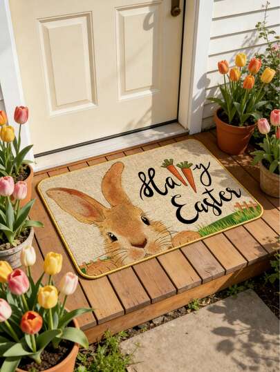 1pc, New Arrival Doormat, Easter Atmosphere Decorative Mat, Unique Design, Suitable For Bedroom, Living Room Or Bathroom Entrance, Living Room Entrance | Optical Illusion Mat |, Doormat, Small Rug, Welcome Mat, Carpet, Mat, Outdoor Doormat, Kitchen Rug, Doormat, Small Rug, Welcome Mat, Carpet, Mat, Outdoor Doormat, Kitchen Rug, Home Decor, Front Doormat, Area Small Rug, Outdoor Mat, Home Decor, Area Rug, Garden Rug, Washable Carpet