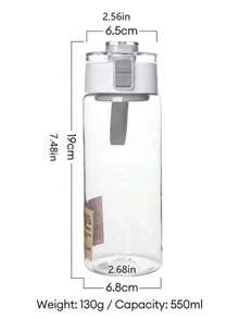 1个塑料水瓶，耐热，大容量便携运动杯，简单方便 - 白色 - 查看 5
