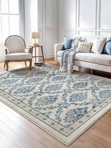 1 件蓝色大号地毯，波西米亚复古风格，天鹅绒材质，厚度 10 毫米，触感柔软舒适，易于保养，底部防滑，适用于客厅、卧室、浴室、厨房、餐厅、办公室、房间装饰和门垫，节日庆典之选。 - 淺藍色 - 查看 5