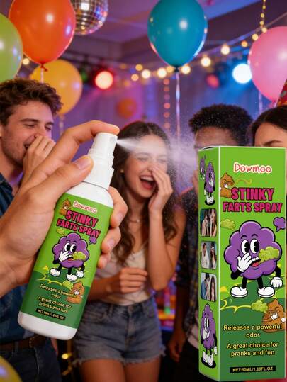 DOWMOO 1pc/50ml Fart Spray, Funny Stinky Prank Toy With Realistic Scent, Portable Party Gag Gift, Suitable For April Fools' Day, Halloween, Party Supplies - Fart Spray And Poop Bomb For Maximum Laughter! Home Gift