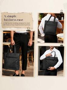 NEWHEY 防水PU皮革男士公文包，大容量笔记本电脑包，办公/商务旅行笔记本电脑包 - 彩色 - 查看 2