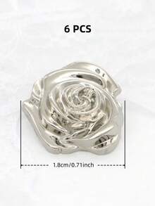6/12 chiếc cúc kim loại hình hoa hồng 3D cao cấp, kích thước 1.5-2cm, màu vàng/bạc, thích hợp để may áo kiểu, áo sơ mi, áo len, áo khoác cardigan, áo len, vest, váy, áo khoác ngoài, hộp quà Valentine tự làm, túi xách, phụ kiện mũ, đồ may vá. - Hoa hồng - Xem 17