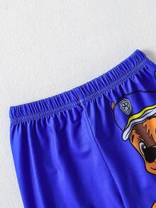 Paw Patrol 2 piezas Conjunto de  para niños, incluye camiseta de manga corta con estampado de cachorros de dibujos animados azul y pantalones cortos, ropa de dormir/estar en casa cómoda y casual para niños, adecuada para uso diario, vacaciones, regalo - Azul - Ver 6