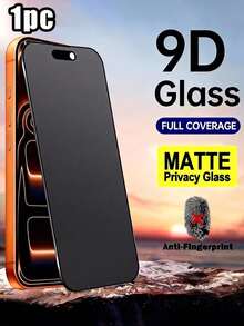 Matte Privacy Phone Screen Protector 1pc Matte Anti-Spy Screen Protector, 9H Ceramic Matte Anti-Peeping Screen Protector, Compatible With IPhone 17 Pro Max/17 Air/16 Pro Max/16E/16 Plus/17/15 Pro Max/14/13/12/11/XR/X/XS/7/8 Birthday Gift Spring Anniversary - Black-1 - View 1