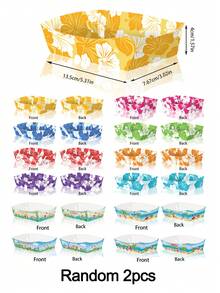 Hawaiian Hibiscus Paper Plates, Disposable Luau Party Food Trays Suitable For Tropical Party, Summer, Hawaii, Ocean Theme, Birthday, Wedding - Multicolor - View 12