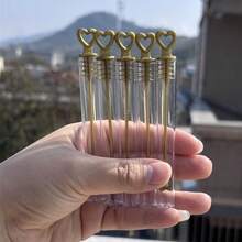 48/60支金色心形泡泡棒（不含泡泡液），迷你泡泡棒，适用于婚礼、情人节、庆典、派对、周年纪念日和生日，12/24/48/60支装 - 彩色 - 查看 2
