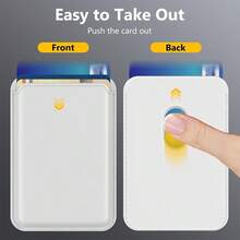 Elastic Magsafe Cardholder Slim Leather Magnetic Wallet Built In Magnet Designed Magnet Phone Bag Cover CellPhone Credit Card Holder For Apple12/13/14/15/16 Pro Max & Magsafe Case A-Z Gold Pattern - White - View 7