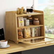 Natural Bamboo Vintage Bread Box, Farmhouse Corner Bread Bin Storage Organizer For Kitchen Counters, Durable Solid Bamboo Holder For Homemade Bread & Toast, Air-Tight Seal Preserves Freshness, Space-Saving Design, Ideal Farmhouse Kitchen Decor & Stylish Storage # BambooDecor # KitchenStyling - Hai lớp - Xem 4