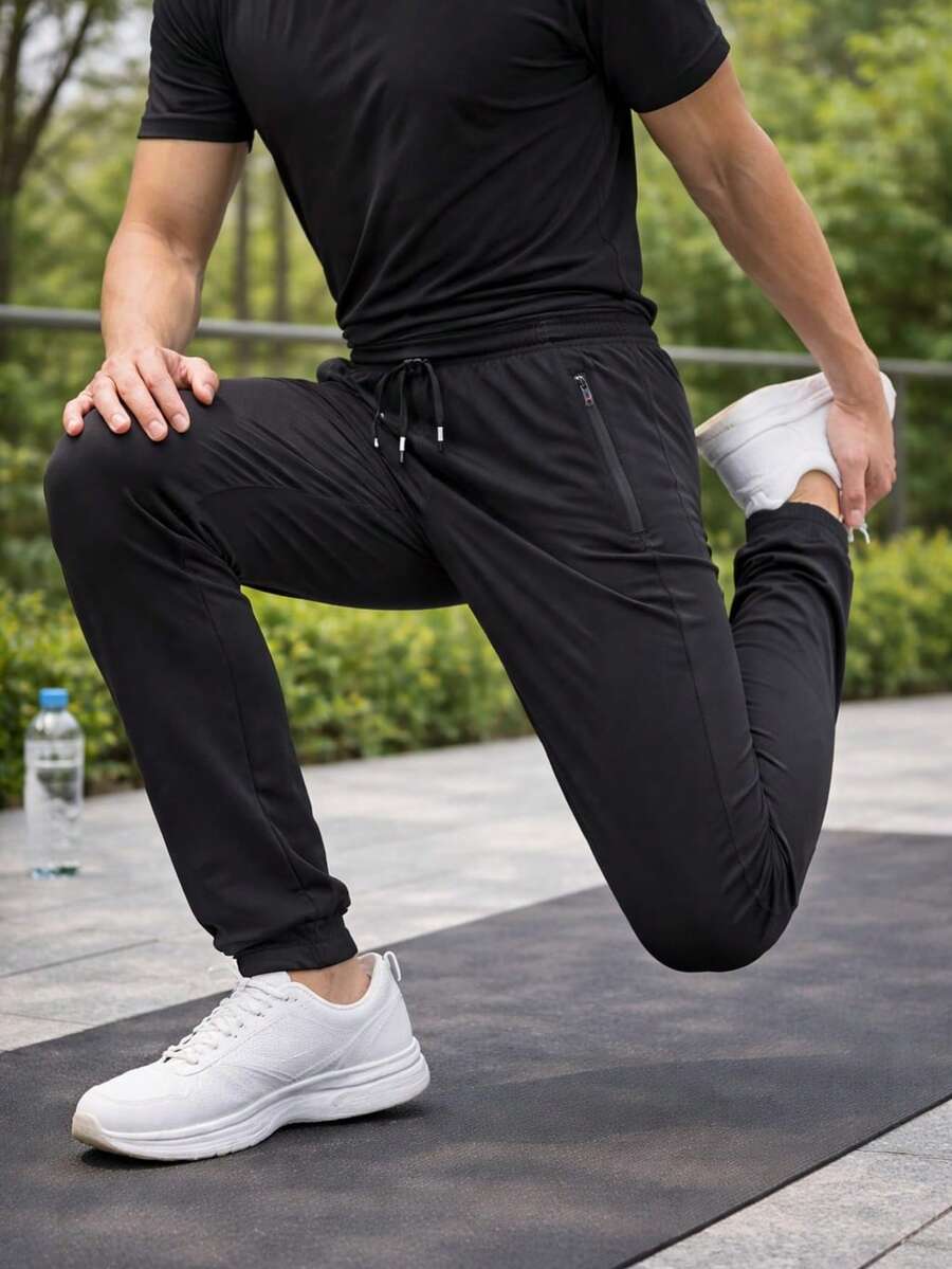 Men's Dry Fit Gym Pants Comfortable, Flexible, Quick Drying, And Suitable For Intense Physical Activities - màu đen - Xem 1