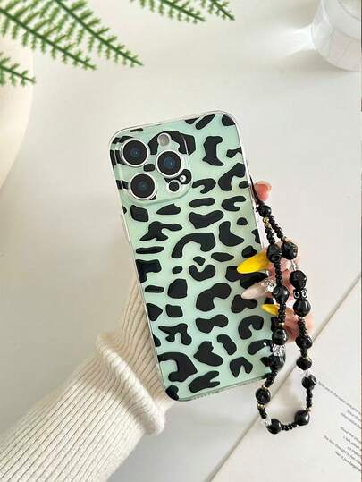 1pc Thick Leopard Print Protective Phone Case With Beaded Bracelet Accessory, Compatible With IPhone 17pro/17Air /17/17promax16/11/16pro/16plus/16promax/16e/15Promax/13/14/12/XS/XR/7G/8P, Galaxy A07/A17/S26/S26PLUS/S26 Ultra/S25/S25PLUS/S25 Ultra/A16, 11/12Pro/12/12X/13Pro/14Pro/15Pro/, 10/9/Note9/12c/Note11pro/Note8Pro