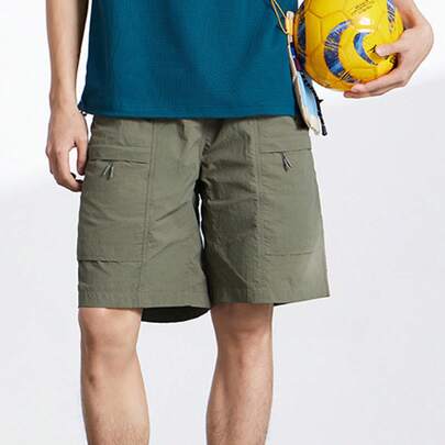 CAMEL CROWN 男士清凉工装短裤，夏季宽松直筒速干防晒运动七分裤