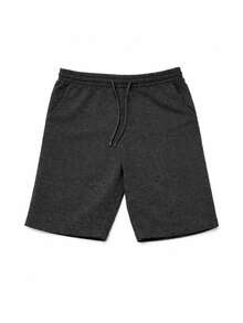 Conjunto de dos piezas de camiseta de manga corta y pantalón corto con estampado de cerezas para mujer. Corte holgado, cómodo y agradable para la piel, ideal para uso diario. - Camiseta negra + pantalón corto gris oscuro - Ver 5