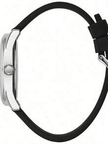 Guess Women's Watch, Women's Black Silicone Strap Watch, Silver Large Buckle Logo Dial, Casual Sports Quartz Wristwatch W0911L8 - Black and Silver - View 6
