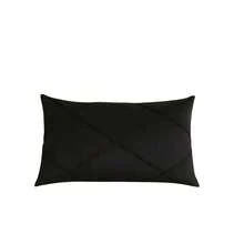 Kit Of 2 Rectangular Baguette Suede Draped Cushion Covers 30x50cm - 黑色 - 查看 2