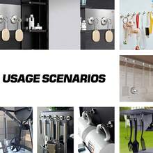 6pcs 32mm Heavy Duty Magnetic Hooks, Suitable For Office, Kitchen, Warehouse, Versatile Use - Silver - View 5