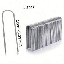 10/20/30/50pcs (3.94/5.91/7.87 Inches) Curved U-Shaped Metal Ground Nails, For Securing Succulents, Watering Hoses And Holiday Decorations, Includes Garden Plant Clips, Garden Stakes, Heavy Duty Garden Pegs, Tent Pegs, Camping Tools - Multicolor - View 16