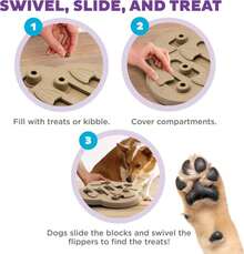 Outward Hound By Nina Ottosson Dog Hide N' Slide Treat Puzzle Enrichment Toy, Level 2 Intermediate, Tan, Composite - MàuC - Xem 3