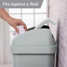 13 Gallon Kitchen Trash Can With Swing Lid Plastic Garbage Bin Light Gray - 1 - Xem 3