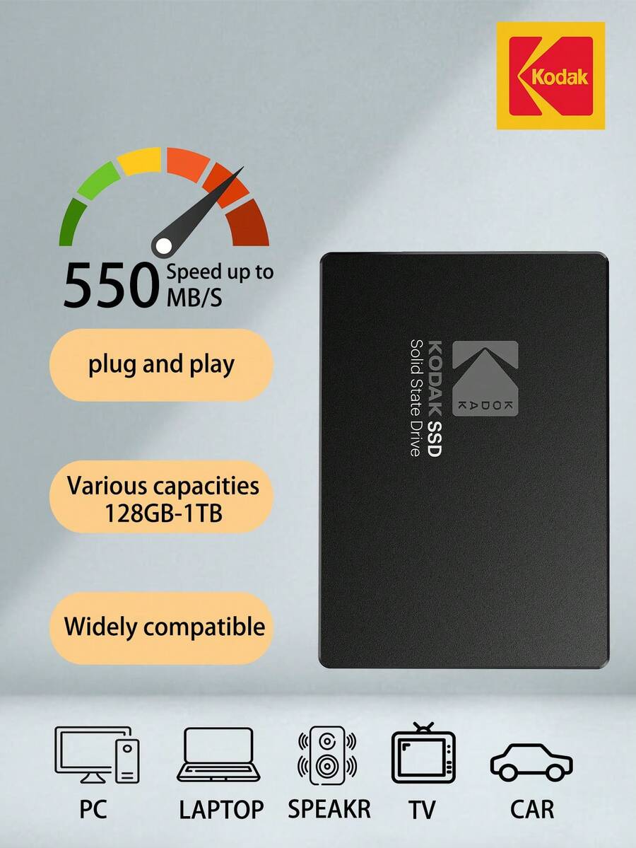 Kodak 柯达 X120PRO 128GB/250GB/500GB/1TB 固态硬盘 SATA 2.5英寸 笔记本电脑/台式机 SSD - 查看 1