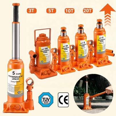 Cric électrique 5T pour voiture, cric hydraulique 12V, plage de levage 155-450 mm, kit de levage portable pour voitures/SUV/camions, changements de pneus d'urgence et réparations de garage