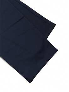 Men's Breathable Soft Straight Leg Casual Pants, Loose Minimalist Design, Classic Business Formal Trousers, Solid Color Stretch Fabric, Elegant Luxury Style For Spring/Summer - Navy Blue - View 7