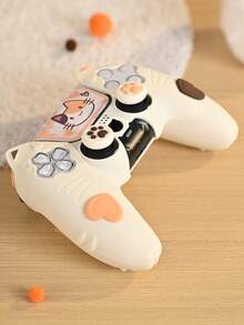 GeekShare 3-Flower Cat Silicone Grip Skin Protector, 1 Pair Joystick Caps + 2 Stickers + 4 Shoulder Button Stickers - Multicolor - View 7