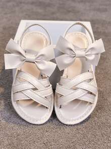 1双女童凉鞋，新款夏季时尚百搭舒适软底防滑英伦风女童学生凉鞋 - 米色 - 查看 3