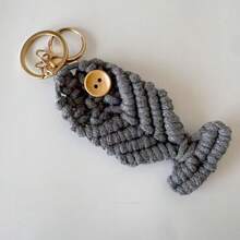手工编织时尚创意鱼形钥匙扣棉绳简约吊坠包包配饰汽车挂件手机挂饰 - 彩色 - 查看 13